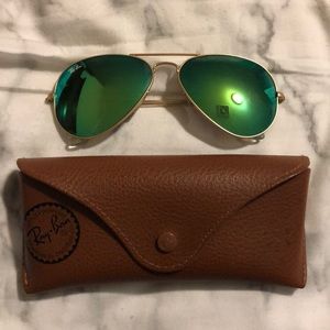 Green/Blue Ray Ban Aviators